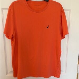 Nautica Orange Crewneck Tee with Sail Logo